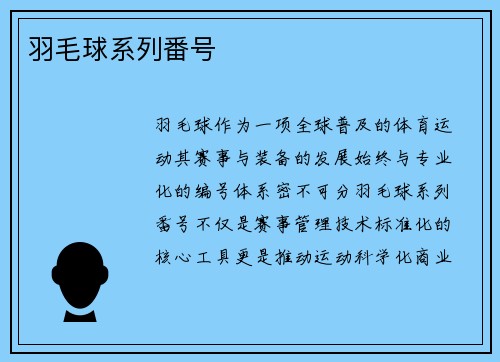 羽毛球系列番号